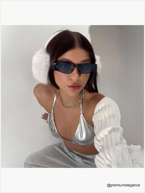 Y2k Retro Cat Eye Sunglasses Narrow Metal Frame UV Protection main image 5
